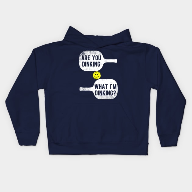 Are You Dinking What I'm Dinking Pickleball Kids Hoodie by BraaiNinja